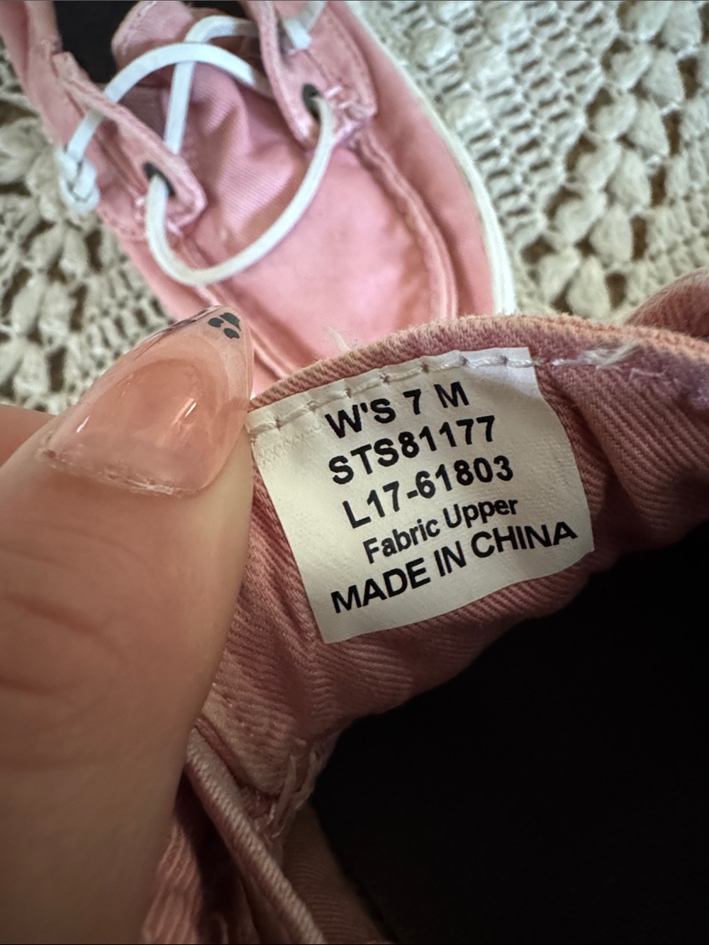 Sperry Pink Canvas Boat Shoes - Picture 2 of 3